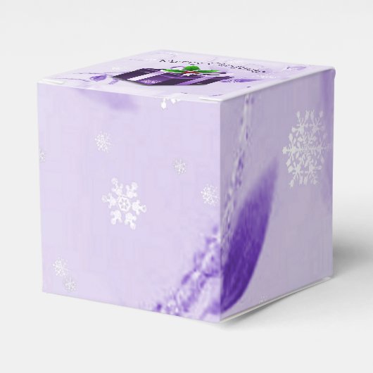 Paarse kerstcadeaudoos bedankdoosjes (Voorkant Zijde)