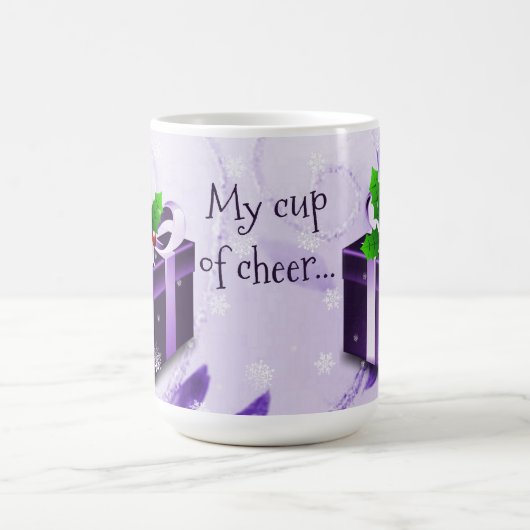 Paarse kerstcadeaukoffie Mok (Center)