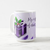 Paarse kerstcadeaukoffie Mok (Voorkant links)