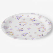 Paarse Kerstfeest Borden - set 3 Papieren Bordje (Gekanteld)