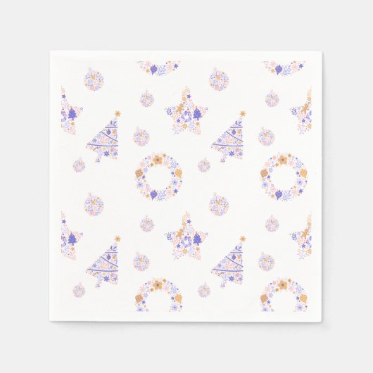 Paarse kerstfeest servetten (Voorkant)