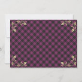 Paarse kerstfeestdag met gouden ponden kaart (Achterkant)