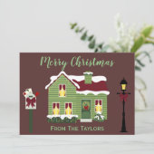  Paarse kerstfeestjes Feestdagenkaart (Staand voorkant)