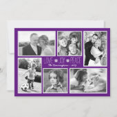 Paarse kerstfoto Collage Love Joy Kaart (Voorkant)