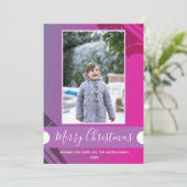 Paarse kerstfoto feestdagenkaart (Staand voorkant)