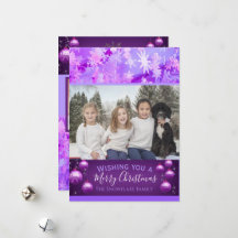 Paarse kerstfoto Snowflake