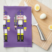 Paarse kerstkrakers theedoek (Quarter Fold)