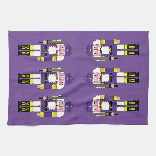 Paarse kerstkrakers theedoek (Horizontaal)