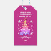 Paarse Kerstkrans-sneeuwvlok Promo QR-code Cadeaulabel (Voorkant)