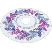 Paarse kerstmannen met familienaam kerstboom rok (Gekanteld)