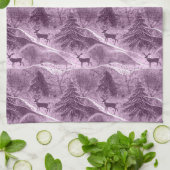 Paarse Kerstmispatroon#13 ID1009 Theedoek (Gevouwen)