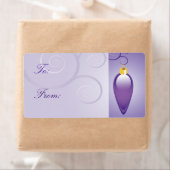 Paarse kerstornament Gift Labels (Insitu)