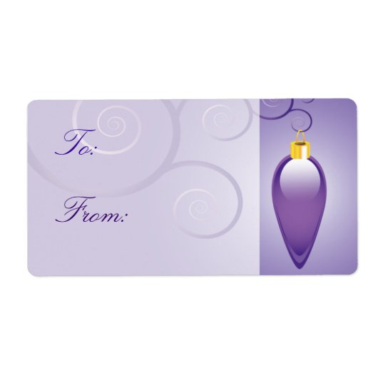 Paarse kerstornament Gift Labels (Voorkant)