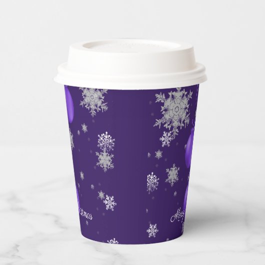 Paarse kerstsierbeker papieren bekers (Links)