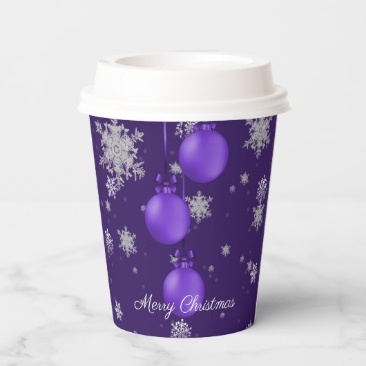 Paarse kerstsierbeker papieren bekers (Achterkant)