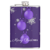 Paarse kerstsierfeestfles heupfles (Voorkant)