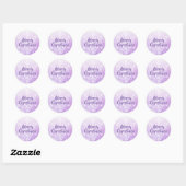 Paarse kerstsnowflake ronde sticker (Vel)