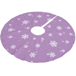 Paarse kerststaren Snowflakes Winter Patroon Kerstboom Rok