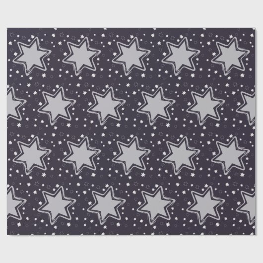 Paarse kerststerren cadeaupapier (Vlak)