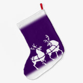 Paarse kerststop Aangepaste renrendieren stoppen Grote Kerstsok (Achterkant (Hangend))