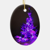 Paarse kerstversiering keramisch ornament (Achterkant)