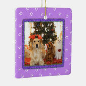 Paarse kerstversiering Keramisch Ornament (Rechts)