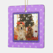 Paarse kerstversiering Keramisch Ornament (Links)