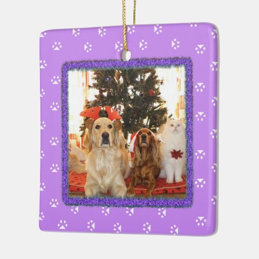 Paarse kerstversiering Keramisch Ornament (Links)