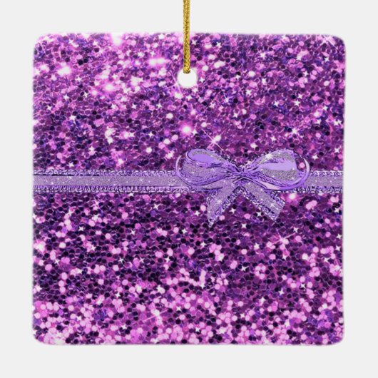 Paarse kerstversiering Keramisch Ornament (Achterkant)