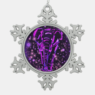 Paarse kerstversiering tin sneeuwvlok ornament