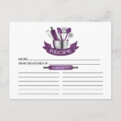 Paarse Keuken Gereedschap Vrijgezellenfeest Recept Briefkaart (Voorkant)