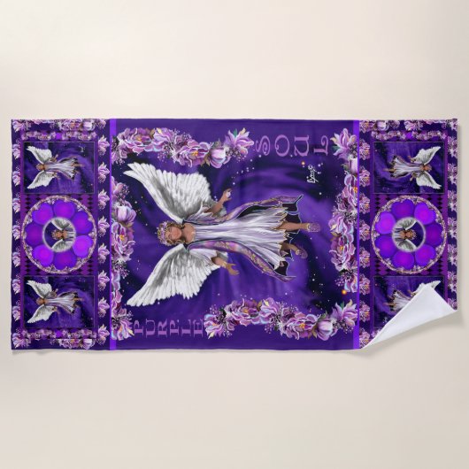 Paarse keukenhanddoek strandlaken (Voorkant)