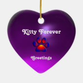 PAARSE KITTEN, KITTY CAT PORTRAIT, Amethyst Gemsto Keramisch Ornament (Achterkant)