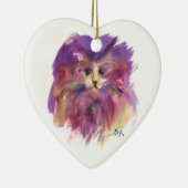 PAARSE KITTEN, KITTY CAT PORTRAIT Amethyst Gemston Keramisch Ornament (Rechts)