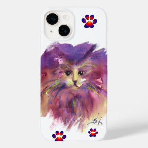 PAARSE KITTEN, KITTY CAT PORTRAIT Colorful Paws Case-Mate iPhone 14 Hoesje