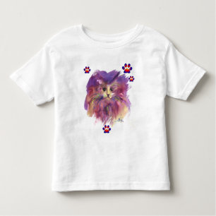 PAARSE KITTEN, KITTY CAT PORTRAIT, COLORFUL PAWS KINDER SHIRTS