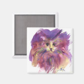 PAARSE KITTEN, KITTY CAT-PORTRAIT MAGNEET (Voorkant / Achterkant)