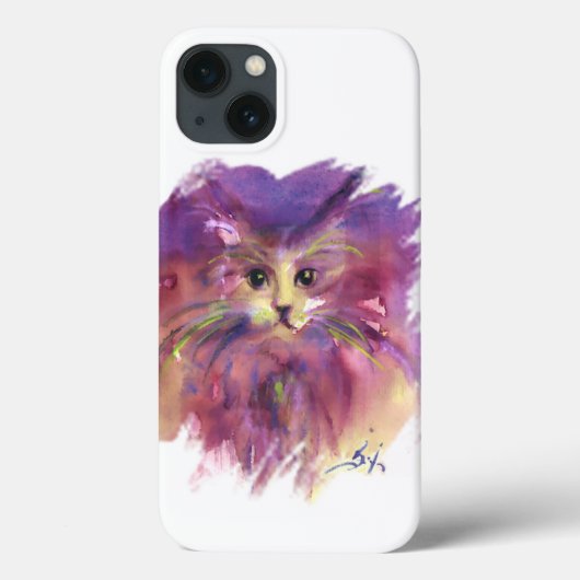 PAARSE KITTEN, KITTY CAT-PORTRAIT, wit Case-Mate iPhone Case (Achterkant)