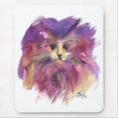 PAARSE KITTEN, KITTY CAT-PORTRAIT, wit Muismat (Voorkant)