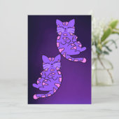 Paarse Kitten Twins 2 Kaart (Staand voorkant)
