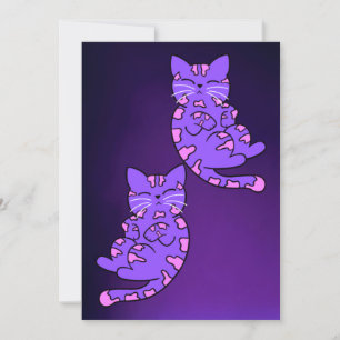 Paarse Kitten Twins 2 Kaart