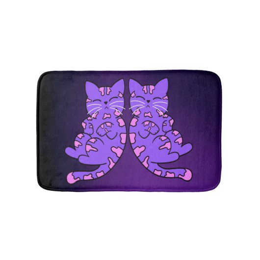 Paarse Kitten Twins Badmat (Voorkant)