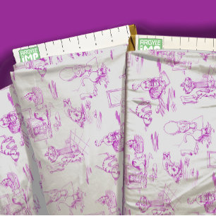 Paarse Kitty Cat Badkamer Toile Stof