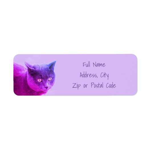 Paarse Kitty Cat Etiket (Voorkant)