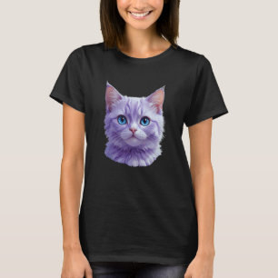 PAARSE KITTY KAT GEZICHT KATTEN T-SHIRT
