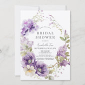 Paarse klaproos & Lila bloemig Vrijgezellenfeest Kaart (Voorkant)