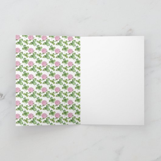 Paarse klaver | St Patrick's Day Ierse zegen Kaart (Binnen)