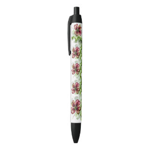 PAARSE KLAVERBLOESM ZWARTE INKT PEN