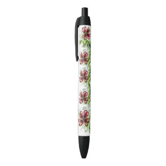 PAARSE KLAVERBLOESM ZWARTE INKT PEN