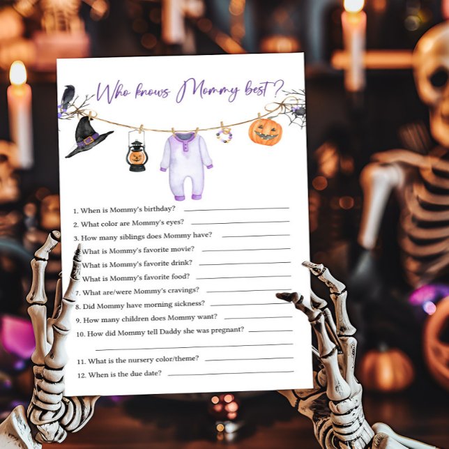 Paarse kleine boe die mama het beste spel kent (Halloween Baby Clothes Baby Shower Who knows Mommy Best Game)